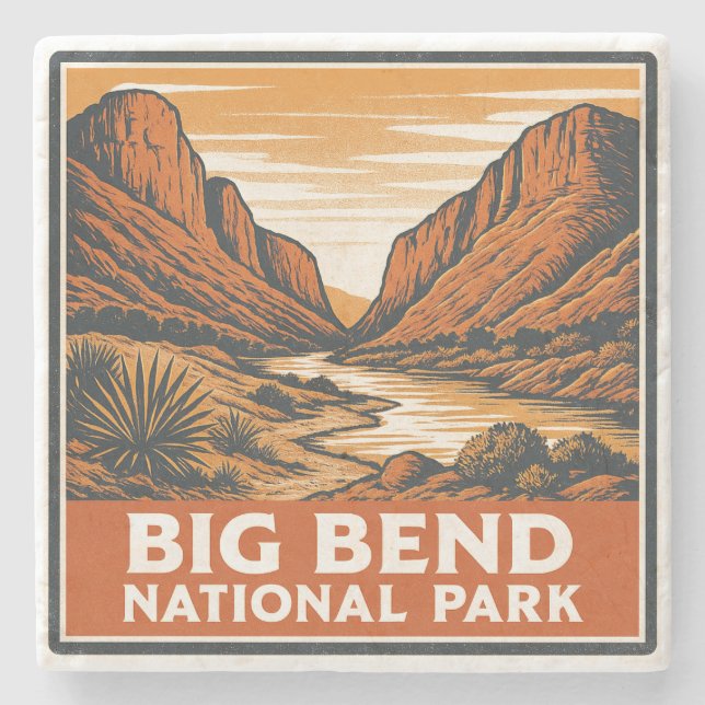 Posavasos De Piedra Parque nacional Big Bend (Anverso)