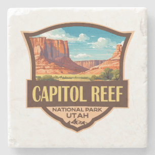 Posavasos De Piedra Parque nacional Capitol Reef Ilustracion Arte Retr