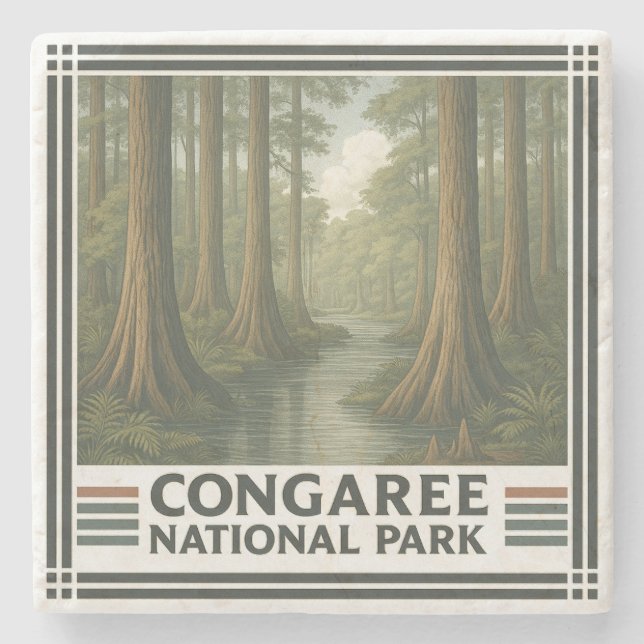 Posavasos De Piedra Parque nacional Congaree (Anverso)