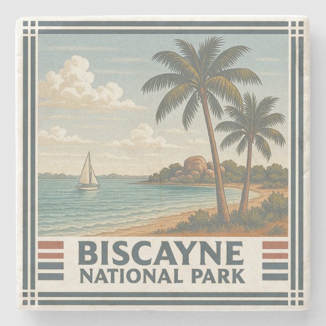 Posavasos De Piedra Parque nacional de Biscayne (Anverso)