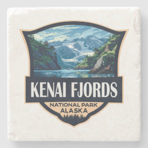 Posavasos De Piedra Parque nacional de fiordos de Kenia Ilustracion ar