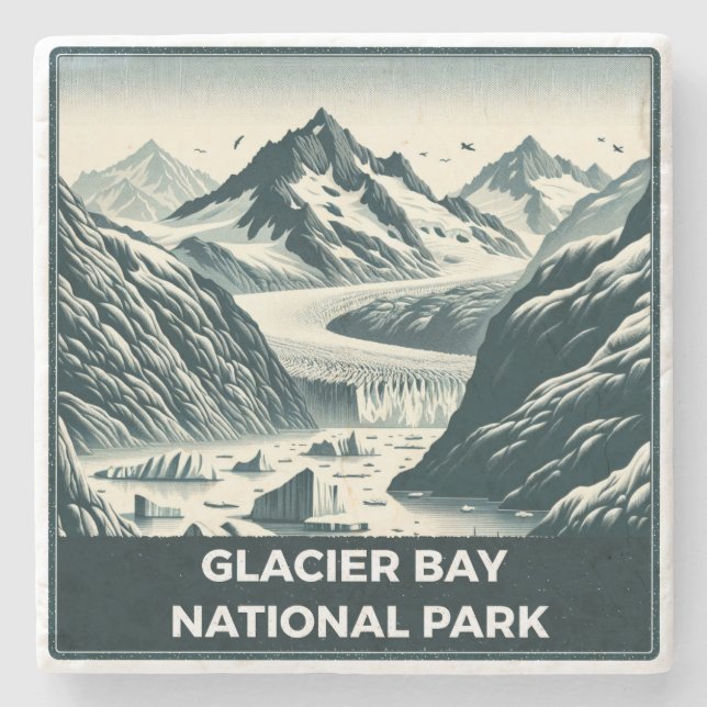 Posavasos De Piedra Parque nacional de la Bahía del Glaciar (Anverso)