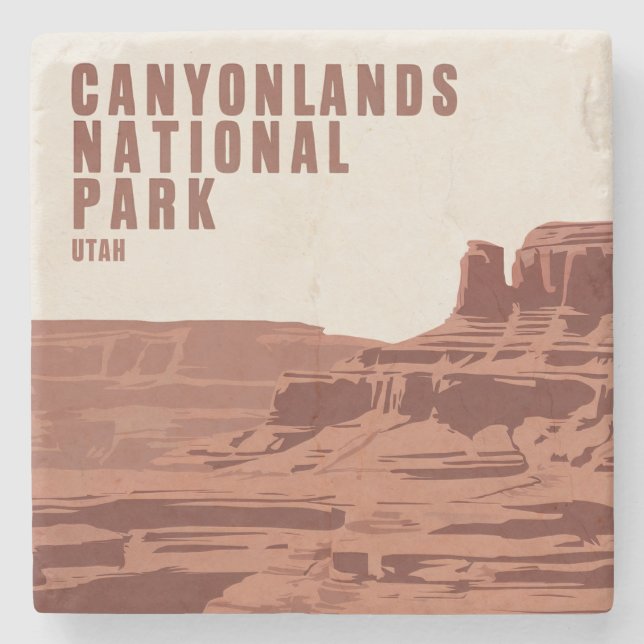 Posavasos De Piedra Parque nacional de los Canyonlands Paisaje mínimo  (Anverso)