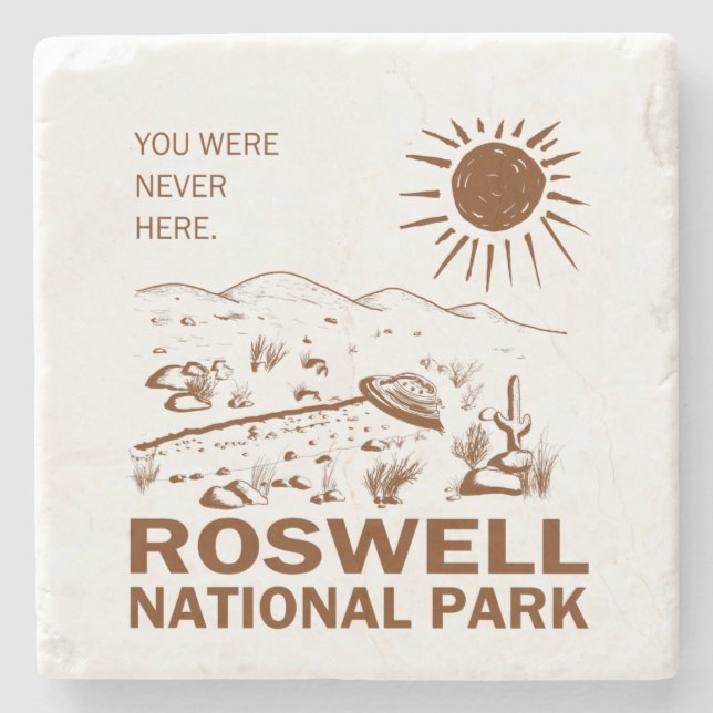 Posavasos De Piedra Parque nacional de Roswell Aliens para los product (Anverso)