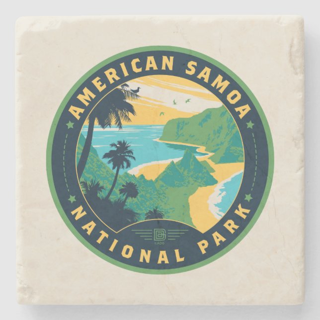 Posavasos De Piedra Parque nacional de Samoa Americana (Anverso)
