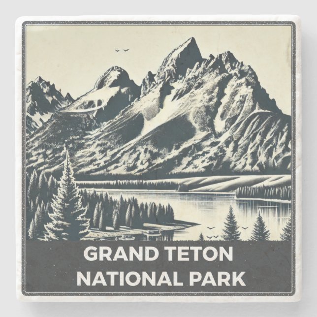Posavasos De Piedra Parque nacional del Gran Tetón (Anverso)