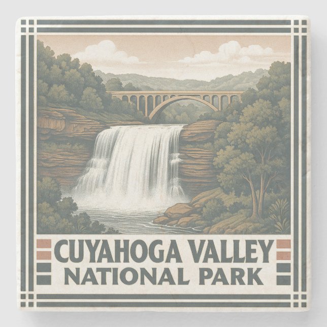 Posavasos De Piedra Parque nacional del Valle de Cuyahoga (Anverso)