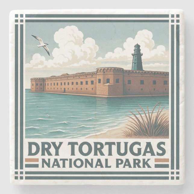 Posavasos De Piedra Parque nacional Dry Tortugas (Anverso)