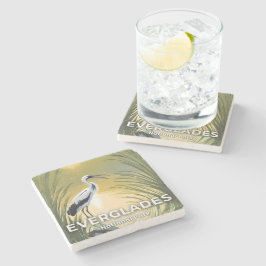 Posavasos De Piedra Parque Nacional Everglades | Cigüeña Acuarela