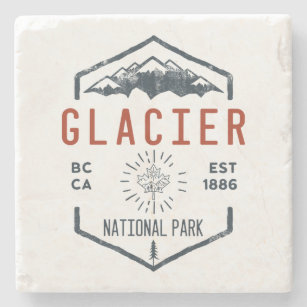Posavasos De Piedra Parque nacional Glacier Canadá Vintage con problem