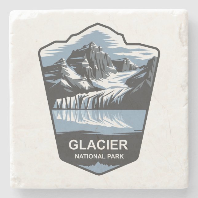 Posavasos De Piedra Parque nacional Glacier Emblem (Anverso)