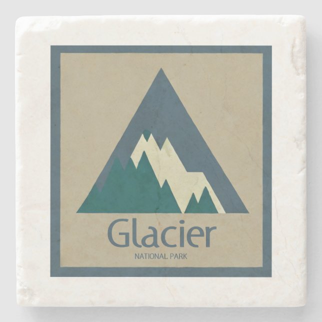 Posavasos De Piedra Parque nacional Glacier Rustic (Anverso)