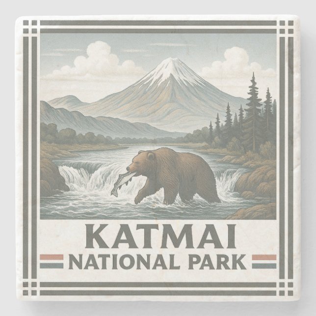Posavasos De Piedra Parque nacional Katmai (Anverso)