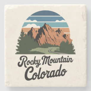 Posavasos De Piedra Parque nacional Montaña Rocosa Retro