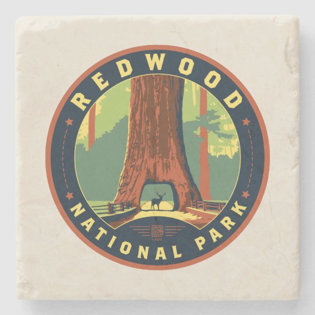 Posavasos De Piedra Parque nacional Redwood (Anverso)