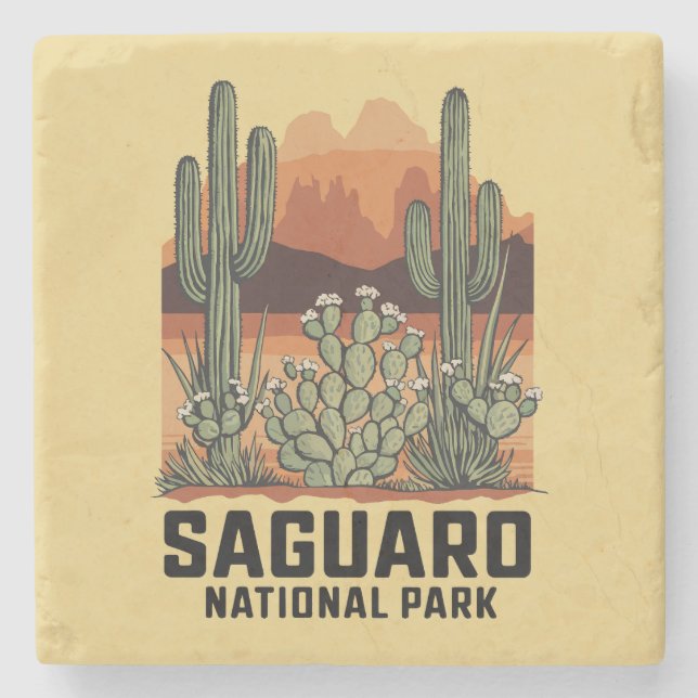 Posavasos De Piedra Parque nacional Saguaro Cactus (Anverso)
