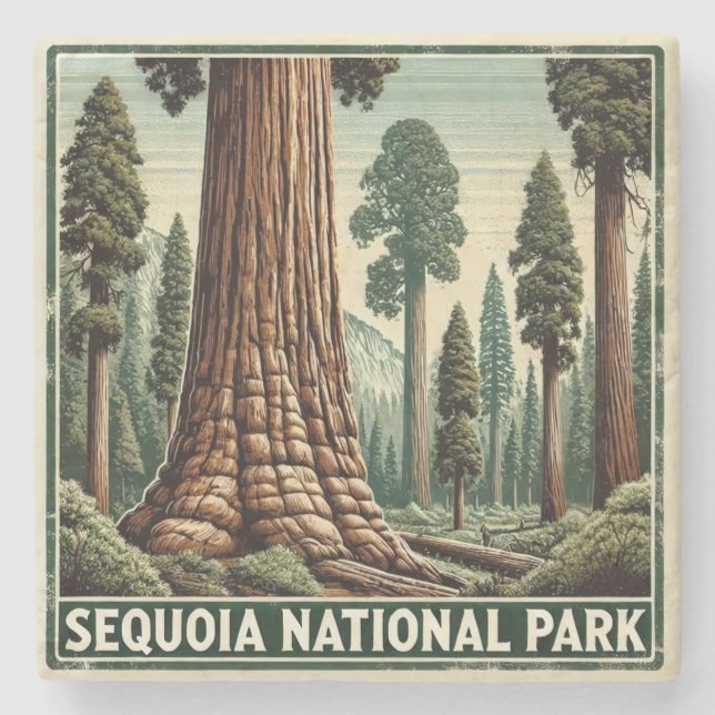 Posavasos De Piedra Parque nacional Sequoia (Anverso)