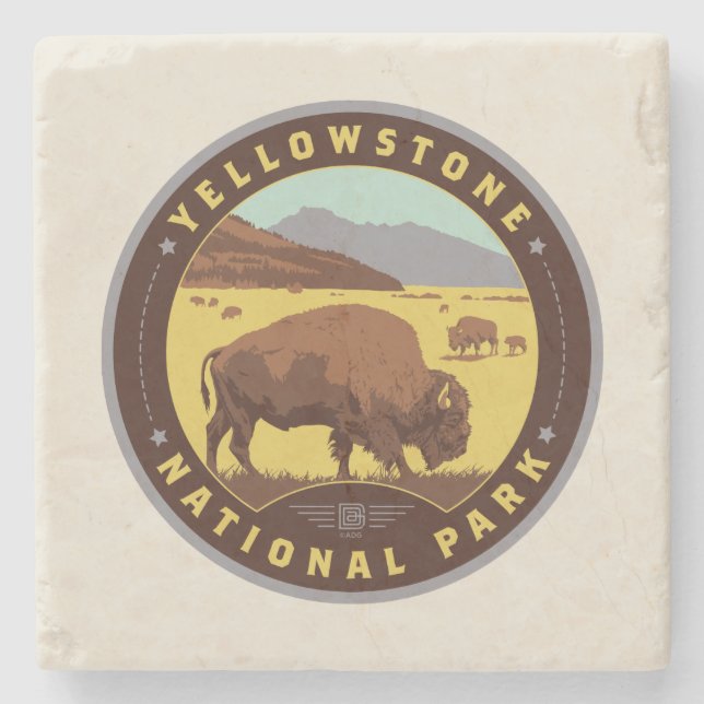 Posavasos De Piedra Parque nacional Yellowstone (Anverso)