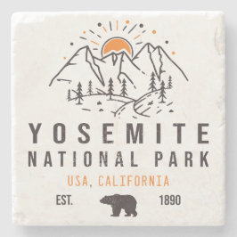 Posavasos De Piedra Parque nacional Yosemite Montaña Retro Sunset