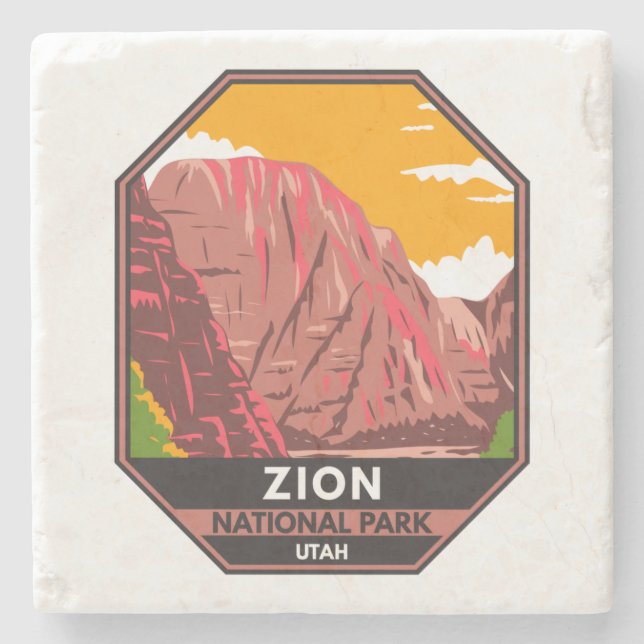 Posavasos De Piedra Parque nacional Zion Vintage Utah (Anverso)