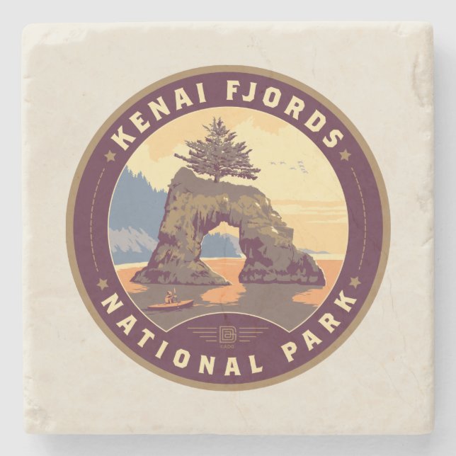 Posavasos De Piedra Parques nacionales de fiordos de Kenia (Anverso)