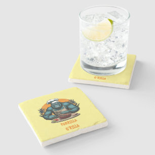 Posavasos De Piedra Parrilla G'rilla Master Parrillero de BBQ Diversió