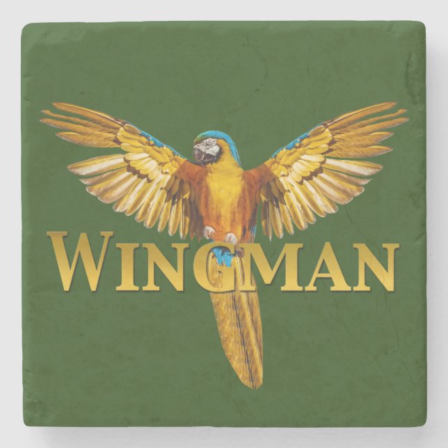 Posavasos De Piedra Parrot Wingman (Anverso)