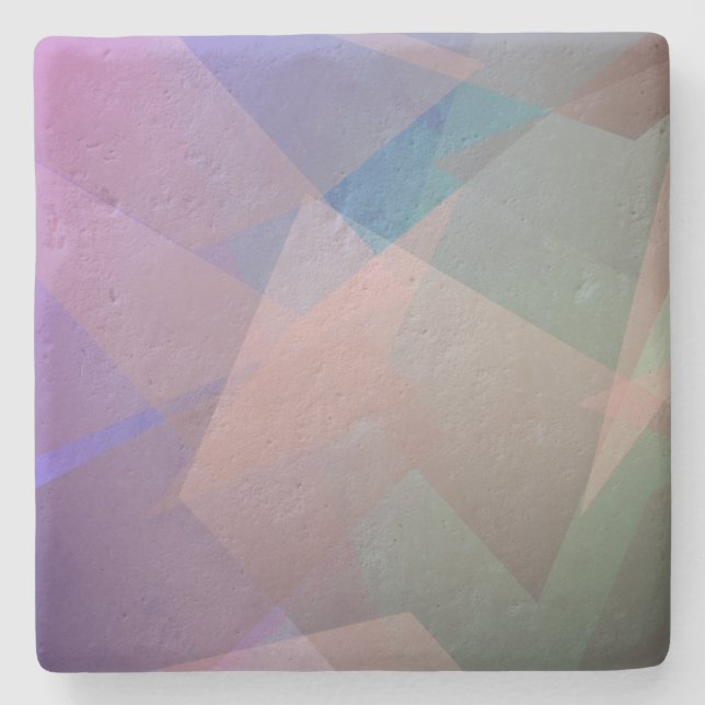 Posavasos De Piedra Partículas voladoras abstractas | Formas geométric (Anverso)