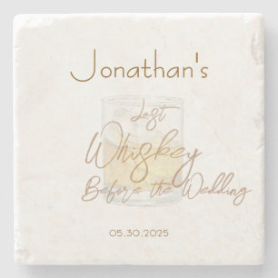 Posavasos De Piedra Partido Bachelor Boda Whiskey