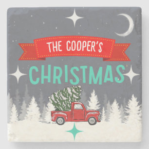 Posavasos De Piedra Pascua de árbol de Navidad de piedra personalizada