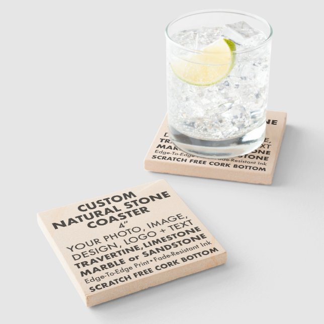 Posavasos De Piedra Pascua de arenisca natural personalizada por perso (Lateral)