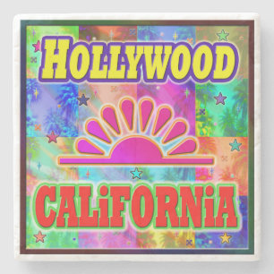 Posavasos De Piedra Pascua de Hollywood Sun & Palms