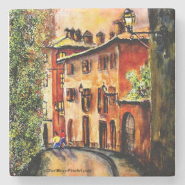 Posavasos De Piedra Pascua de mosaico - Caminatas por la calle italian