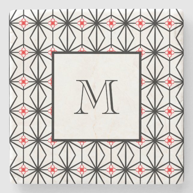 Posavasos De Piedra Pascua de piedra blanca, negra y roja personalizad (Anverso)