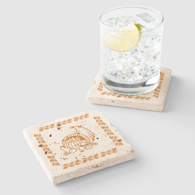 Posavasos De Piedra Pascua de piedra - Cuerno de abundancia (Lateral)