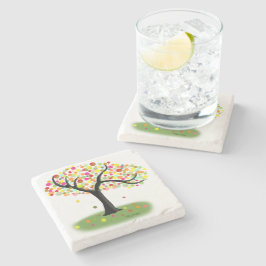 Posavasos De Piedra Pascua de piedra de árbol de otoño