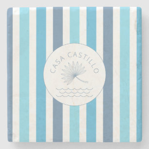 Posavasos De Piedra Pascua de piedra de banda azul personalizada