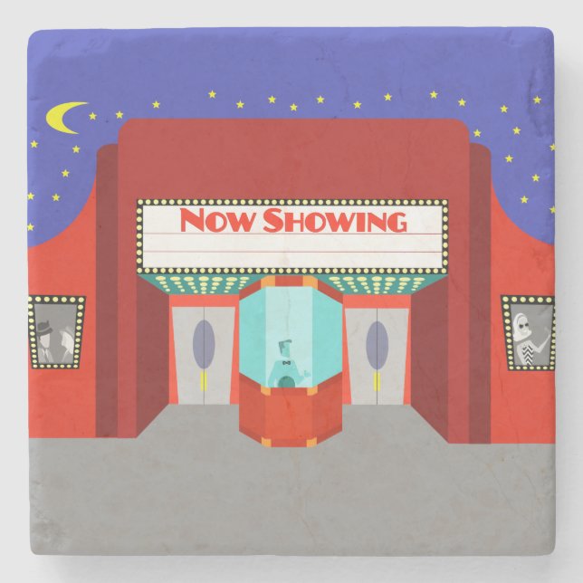 Posavasos De Piedra Pascua de piedra de cine retro (Anverso)
