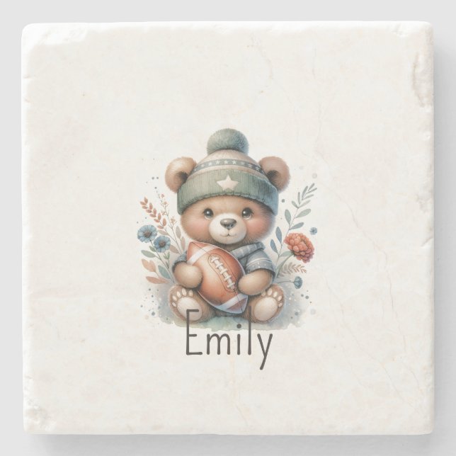 Posavasos De Piedra Pascua de Piedra de Fútbol Personalizada (Anverso)