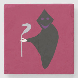 Posavasos De Piedra Pascua de piedra de Halloween de Grim Reaper