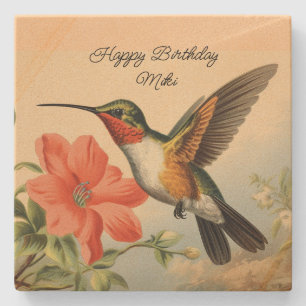 Posavasos De Piedra Pascua de piedra de Hummingbird Feliz Cumpleaños