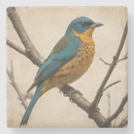 Posavasos De Piedra Pascua de piedra de impresión de pájaro vintage