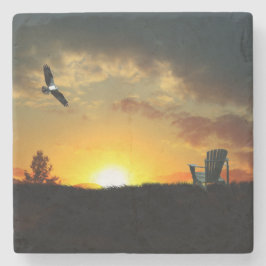 Posavasos De Piedra Pascua de piedra de la sombra del sol amarillo