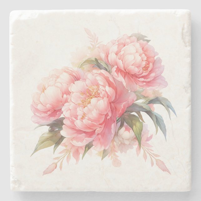 Posavasos De Piedra Pascua de piedra de los peones rosados (Anverso)