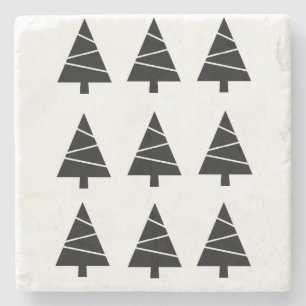 Posavasos De Piedra Pascua de piedra de mármol de árboles de Navidad