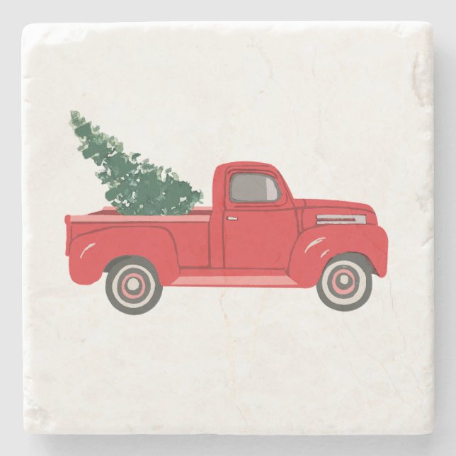Posavasos De Piedra Pascua de piedra de mármol del árbol de navidad de (Anverso)