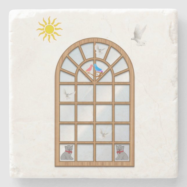 Posavasos De Piedra Pascua de piedra de mármol del día de la madre (Anverso)