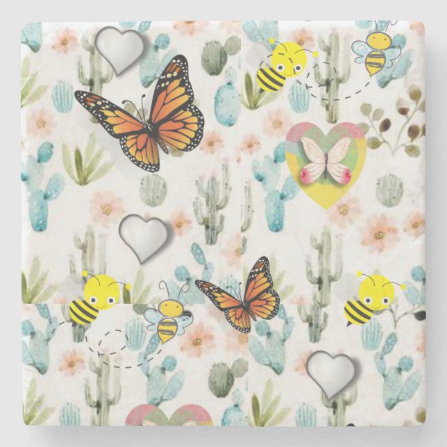 Posavasos De Piedra Pascua de piedra de mármol del día de la madre (Anverso)