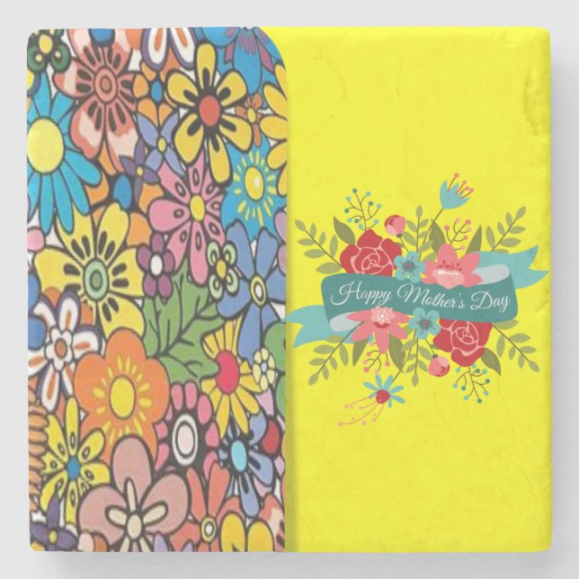 Posavasos De Piedra Pascua de piedra de mármol del día de la madre (Anverso)