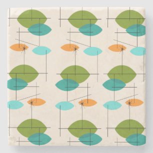 Posavasos De Piedra Pascua de piedra de mármol del patrón atómico r